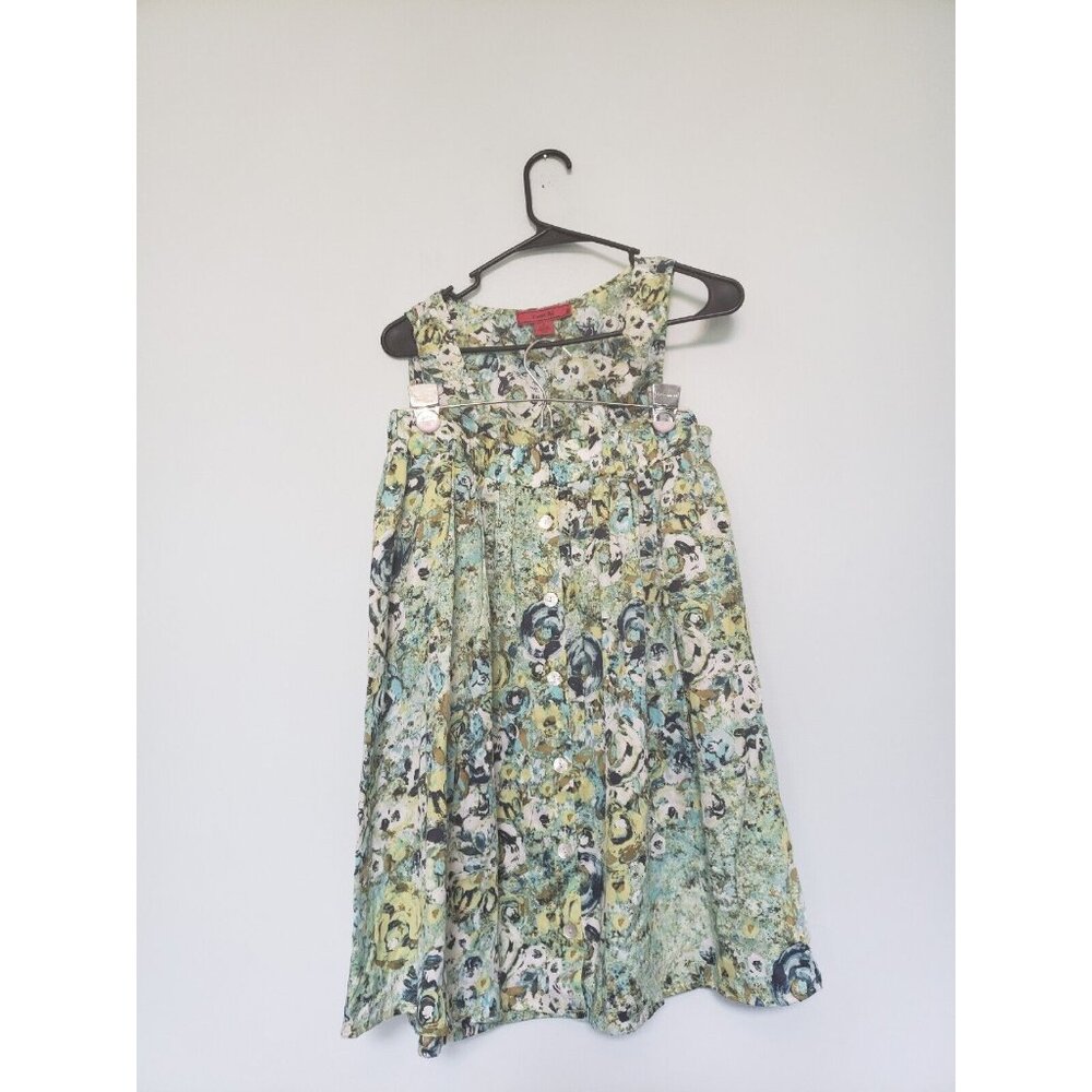 Sunset Rd Womens Sz S Outfit Skirt Set Tank Button Front 100% Cotton Green Blue